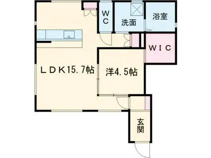 陽東メゾネットVII(1LDK/1階)の間取り写真
