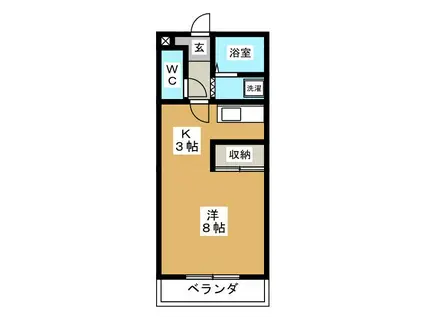 BANKS(1K/1階)の間取り写真