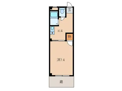 ナナヤマホーム岩出(1K/1階)の間取り写真