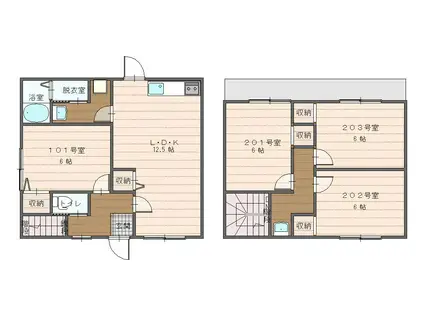 オリーブガーデン(ワンルーム/2階)の間取り写真