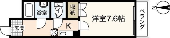 ミクリヤビル(1K/3階)の間取り写真