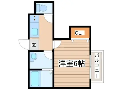 AZUL保春院(1K/2階)の間取り写真