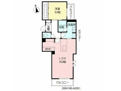 シャーメゾン竪町(1LDK/3階)の間取り写真