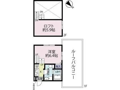 CHALET新検見川(2K/2階)の間取り写真