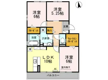 サンビスタ末広(3LDK/2階)の間取り写真