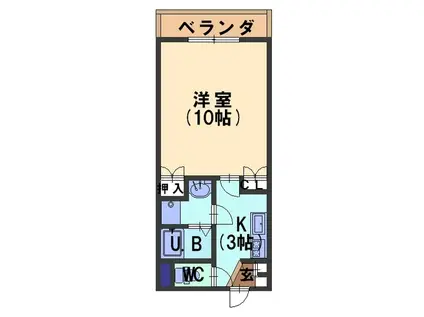 長坂台ツインマンションI・II番館(1K/1階)の間取り写真