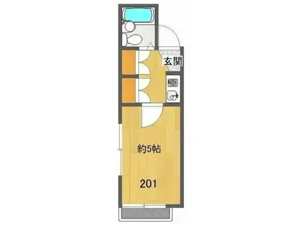 フラットニフティー(1K/2階)の間取り写真