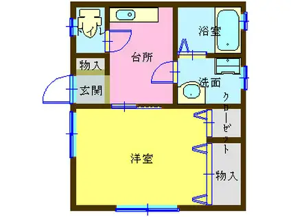 メゾンドマイン(1K/2階)の間取り写真
