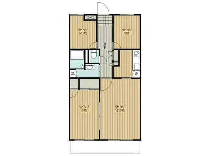 メゾン並木(3LDK/2階)の間取り写真