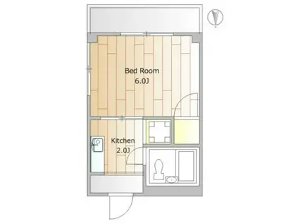 コウエイマンション目黒(1K/4階)の間取り写真