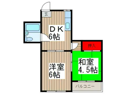 ホワイトハイツ(2DK/3階)の間取り写真