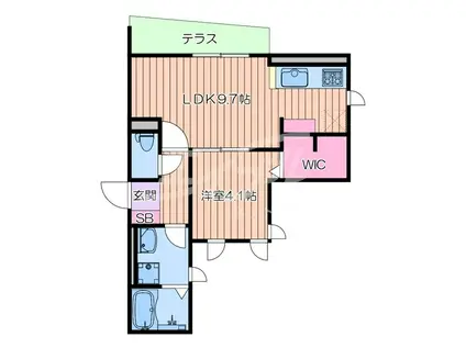 シリウス千里中央(1LDK/3階)の間取り写真