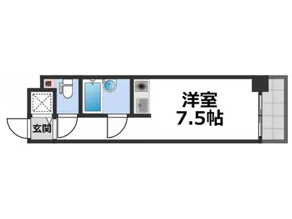 ハイツ森ノ宮(ワンルーム/4階)の間取り写真