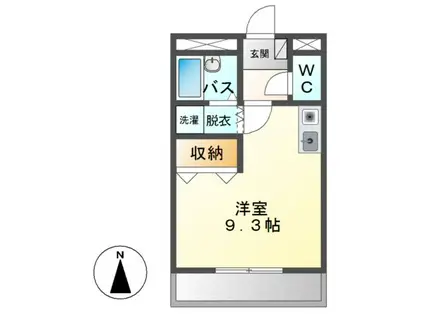 エルガーデン(ワンルーム/2階)の間取り写真