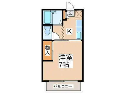 ハイブリッチハイツ(1K/2階)の間取り写真