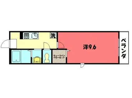 アステール北白川(1K/2階)の間取り写真
