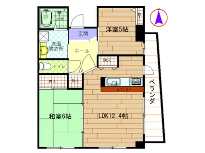 ラフィネ久が原(2LDK/5階)の間取り写真