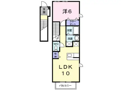 サンシャイン(1LDK/2階)の間取り写真