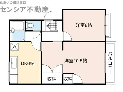 コーポ桑才C棟(2DK/2階)の間取り写真