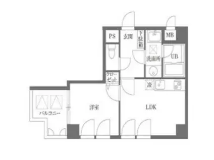 友泉巣鴨ビル(1DK/9階)の間取り写真