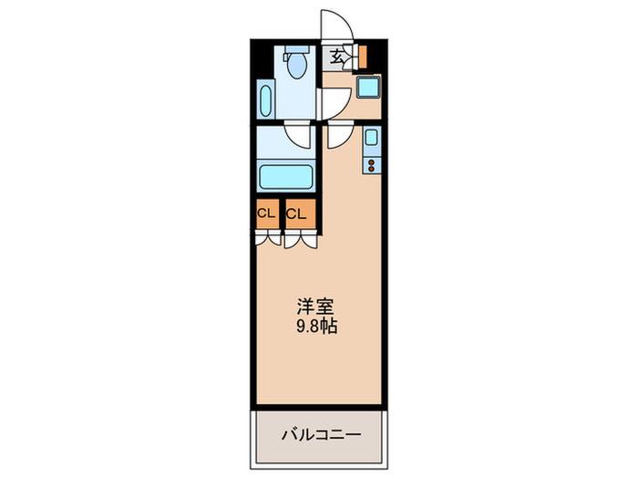 コンフォリア大山(ワンルーム/4階)の間取り写真