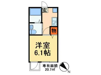 プレミアムレジデンス秋山(1K/2階)の間取り写真