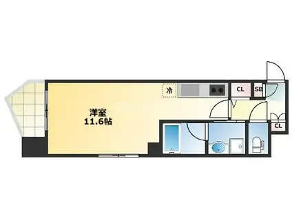 THE PREMIUM AQUA(ワンルーム/3階)の間取り写真