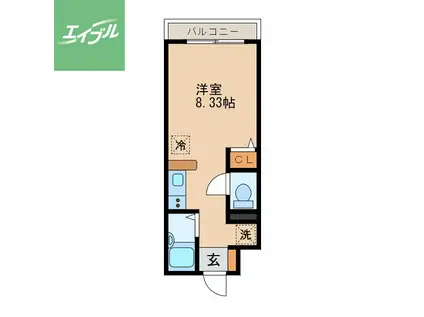 ディノ本河内(ワンルーム/4階)の間取り写真