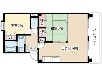 ベルシャトーまき(3LDK/2階)の間取り写真