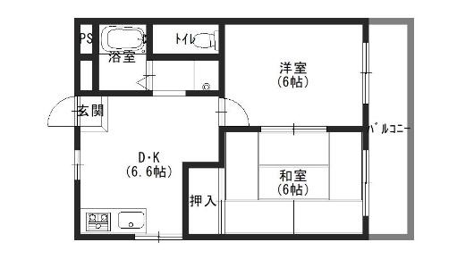 ウィステリア神戸西(2DK/2階)の間取り写真