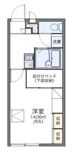 レオパレスハイベリー(1K/2階)の間取り写真