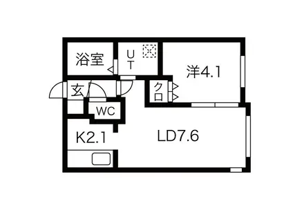 ENCORE 豊平公園(1LDK/4階)の間取り写真
