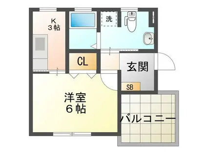 ノーブルコート(1K/3階)の間取り写真