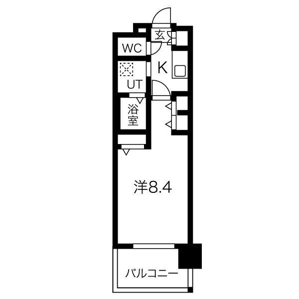 パルティール大曽根(1K/10階)の間取り写真