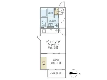 ALERO新中野II(1DK/3階)の間取り写真