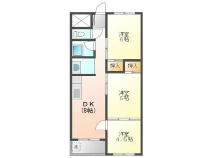 松風園ハウスB棟(3DK/3階)の間取り写真