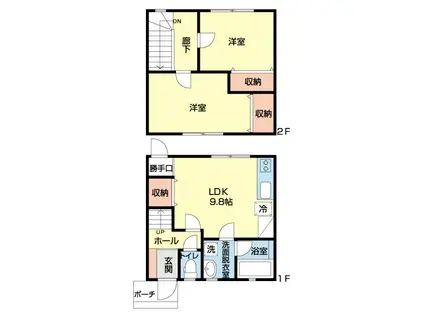 ハイセレール未来(2LDK/1階)の間取り写真
