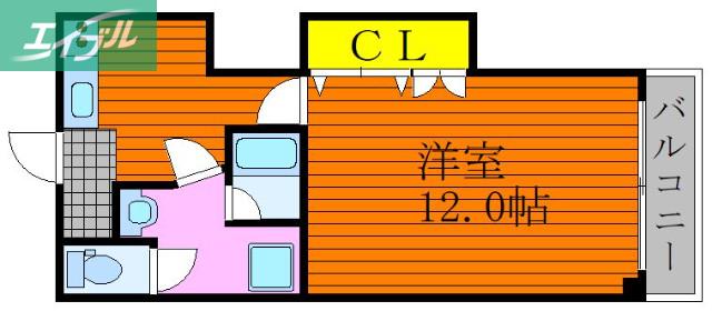 ネムマンション(1DK/2階)の間取り写真