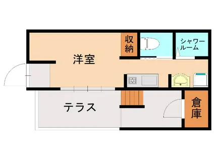 アゲル宮司浜B(ワンルーム/1階)の間取り写真