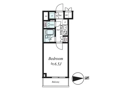 ルーブル白金高輪弐番館(1K/2階)の間取り写真