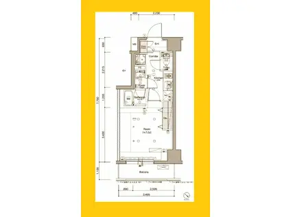SYFORME KANNAIII(1K/5階)の間取り写真