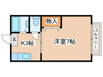 たがいぼりハイツ(1K/2階)の間取り写真