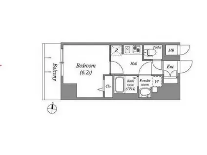 N-STAGE両国(1K/2階)の間取り写真