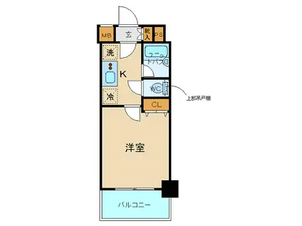 パレステュディオ目黒東(1K/2階)の間取り写真