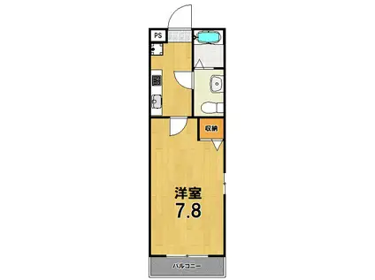 ブライトハイムD棟(1K/1階)の間取り写真