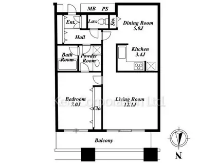 芝浦アイランド エアタワー(1LDK/30階)の間取り写真