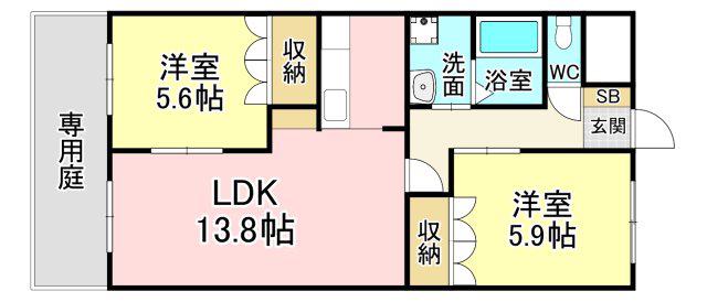 VERS LAVENIR(2LDK/1階)の間取り写真