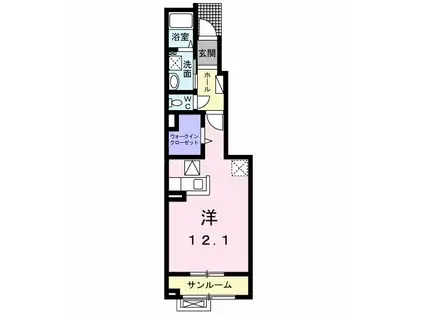 サンライズオーシャン(ワンルーム/1階)の間取り写真