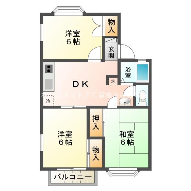 フォレスト本郷A(3DK/1階)の間取り写真