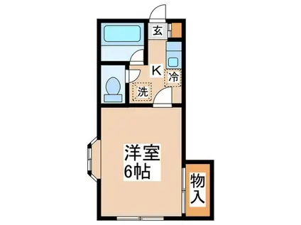 コゼットA(1K/2階)の間取り写真